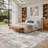 Washable Area Rugs Modern Abstract Rugs for Lining Room Bedroom with Non Slip Backing-Gold/Beige-599590226-592765063