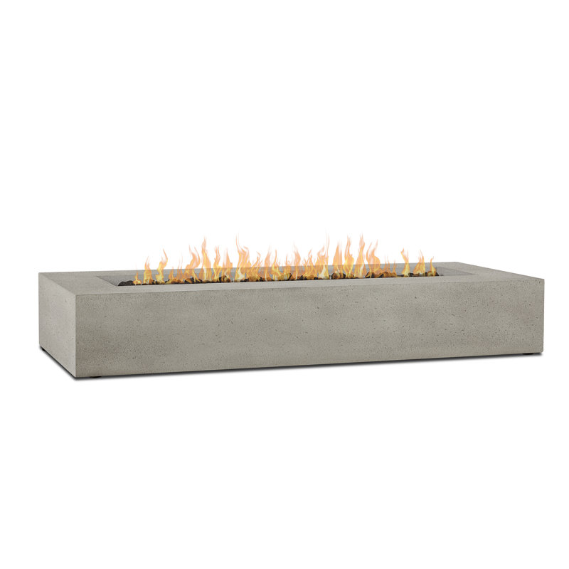 La Valle 72" Rectangle Propane Fire Table, Flint