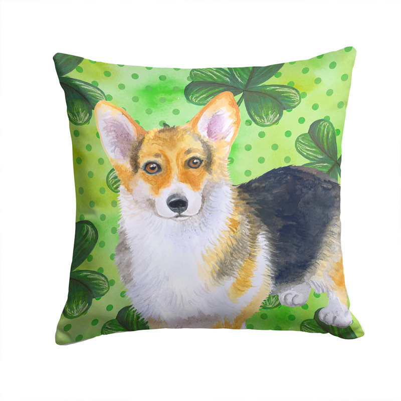 Coussin intérieur/extérieur st patrick, Corgi Pembroke, 14 po x 14 po
