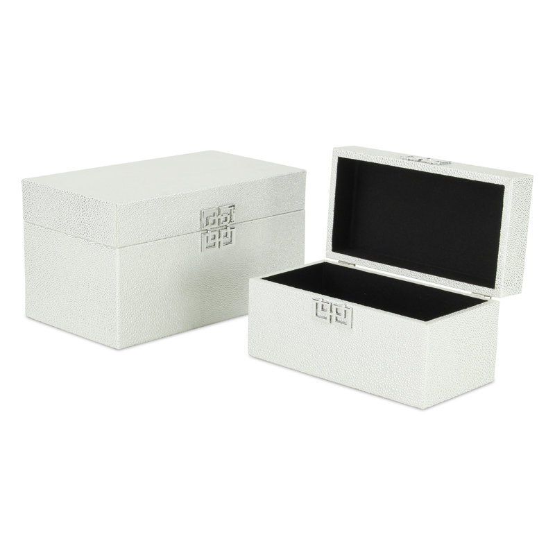 Ensemble de boîtes Genni, Blanc argenté