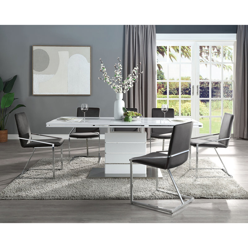 Chaises d'appoint modernes grises avec base en métal 2 -, élégantes pour la salle à manger et 2 à la mode, ergonomiques