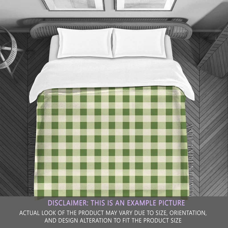 Gingham Comforter, Green/Light Green, King Comforter