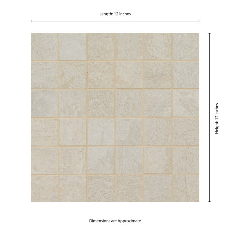 Lucenta Grid 12 in. x 12 in. Matte Porcelain Mosaic Floor and Wall Tile, Snow