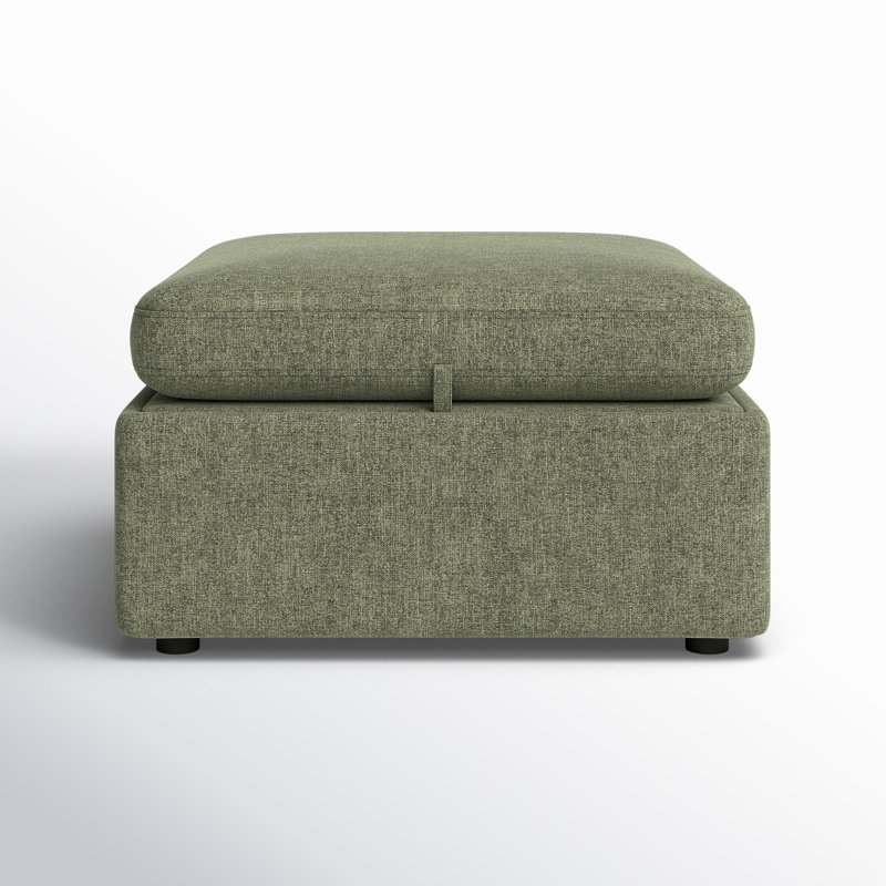 Winfree 33.9" Wide Rectangle Storage Ottoman, Green