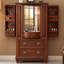 Armoire à bijoux rectangulaire marron + bois manufacturé + métaux