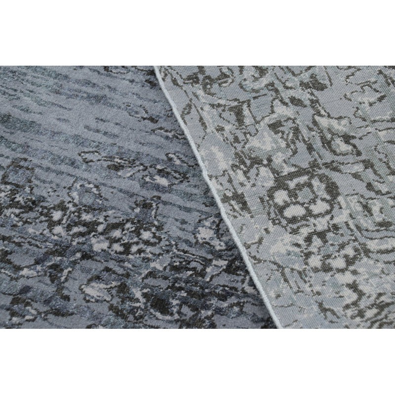 Rug & Kilim’S Modern Floral Rug In Gray And Black