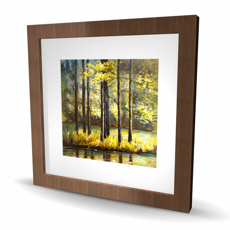 Trees in the Middle of the Lake - Brown, reproduction encadrée, Brun, H 16 po x l 16 po