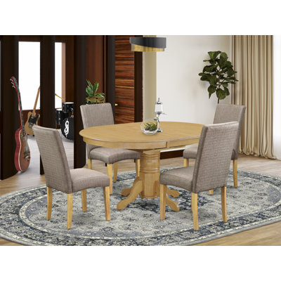 Pattie Rubberwood Solid Wood Dining Set by Alcott Hill