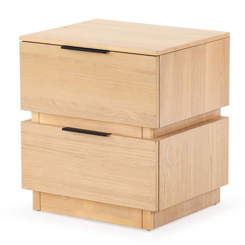 Titus 2 Drawer Nightstand, Oak