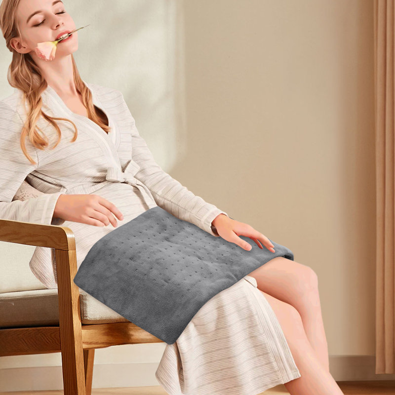 Electric Throw Blanket Heating Pad with 3 Heating Levels Heated Blanket Machine Washable, Dark Gray