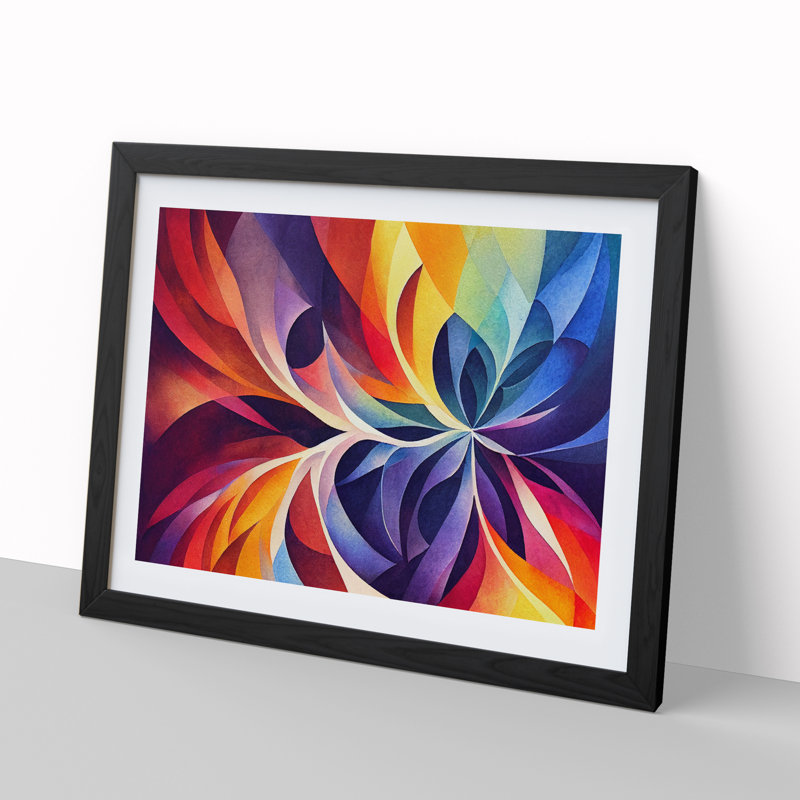 Fractal Abstract Vol.1 - Single Picture Frame Print, Black Framed, 46cm H x 64cm W x 2cm D