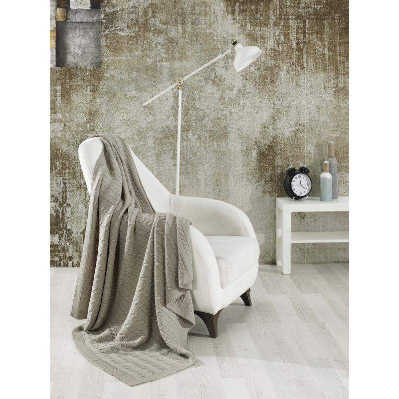 Zainab Knitted Throw Blanket, Beige