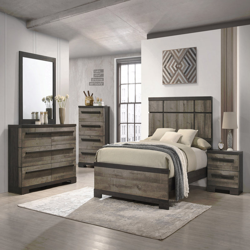 4-Drawer Chest, 1Pc Contemporary  Woodenen Bedroom Furniture, Brown