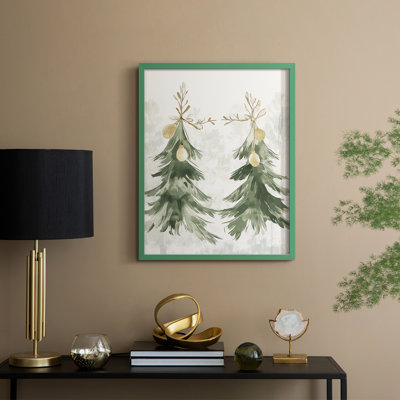 «Christmas Holiday Art» CECLXV III, reproduction d'art encadrée - bois massif