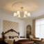 Lustre classique 6 lumières avec abat-jour en tissu blanc-558242761