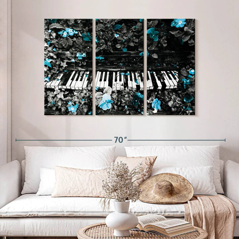 Abarca Flowers On Piano Pop, H 32 po x l 50 po