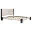 Cadre de lit très grand Boucle Cal avec tête de lit carrée, beige et noir, élégant et durable-1467835219