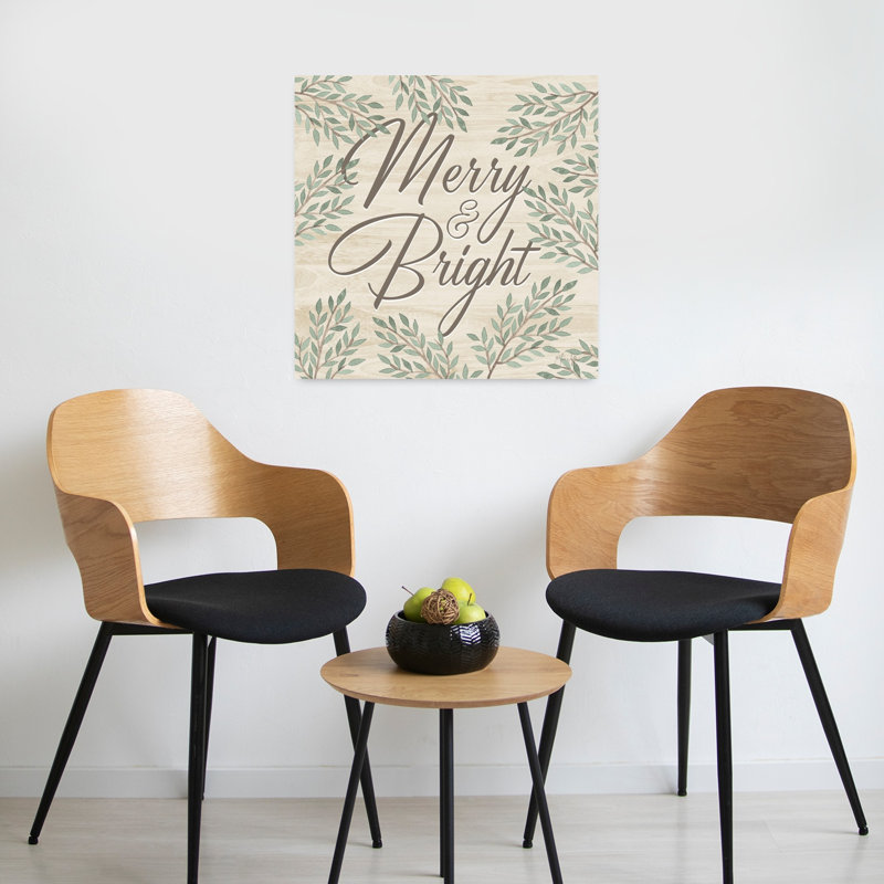 Merry Bright, art abstrait contemporain de paysage d'hiver, H 24 po x l 24 po