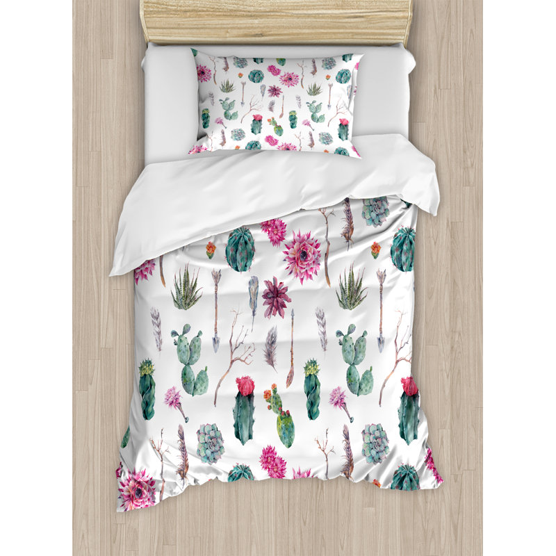 Traditional Polyester Floral Duvet Cover, Twin