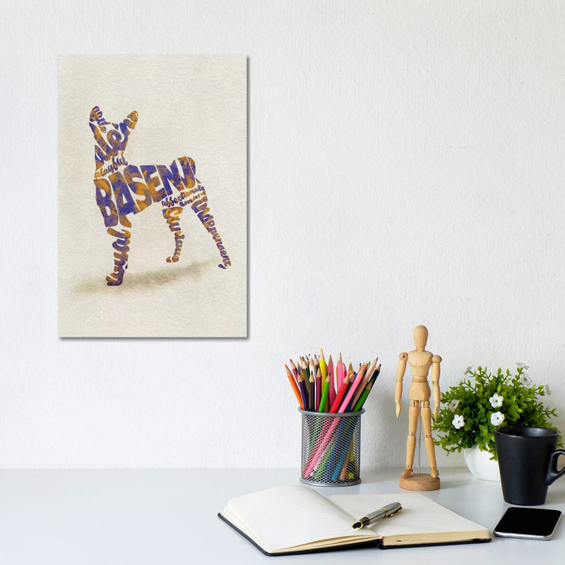 Basenji by Ayse Deniz Akerman - Wrapped Canvas Print, 20.32 cm H x 30.48 cm W