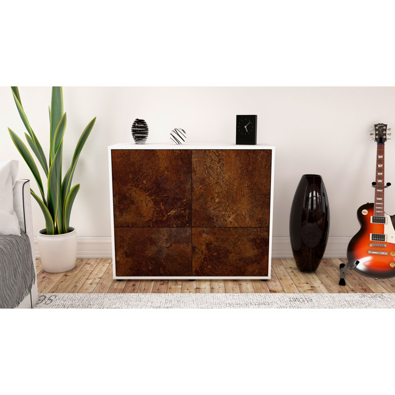 Potrero 92cm Sideboard, White/Red