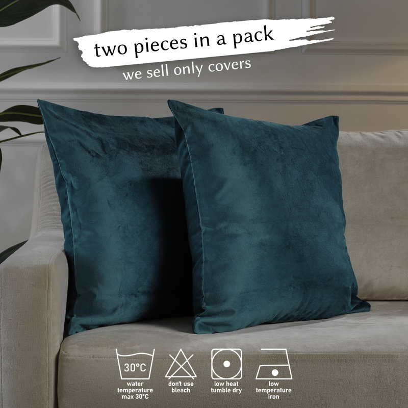 Matte Velvet Pillow Cover, 20" x 20", 34 Midnight Green