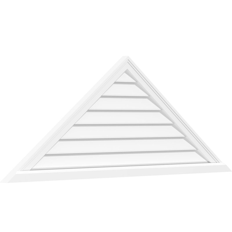 Triangle Surface Mount Functional Brickmould Sill Frame PVC Gable Vent 11/12 Pitch, 14" H x 38" W