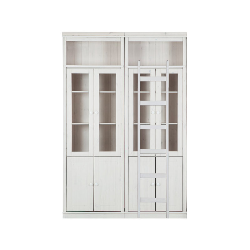 Demetricia 223cm H x 148cm W Library Bookcase, White
