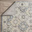 Tapis oriental bleu / crème en polypropylène tissé à la machine Aldie-1022796651