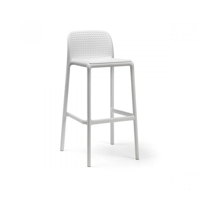 Lido Outdoor Bar Stool, White