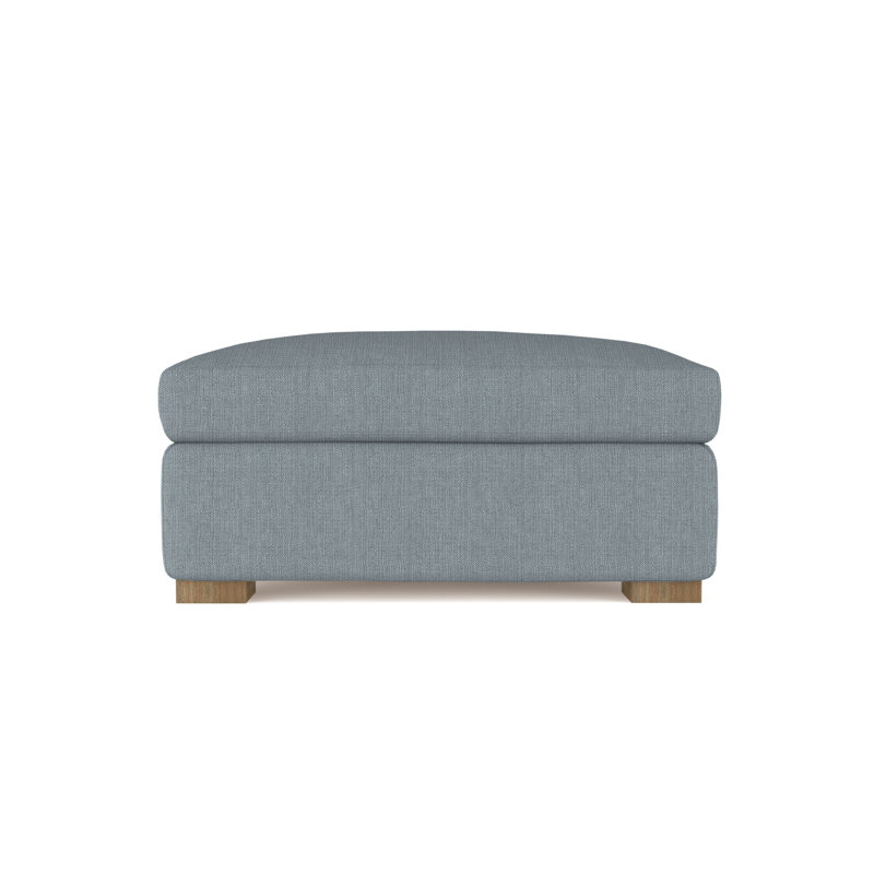 Crosby Ottoman, Plush Velvet Oyster, Dark Brown
