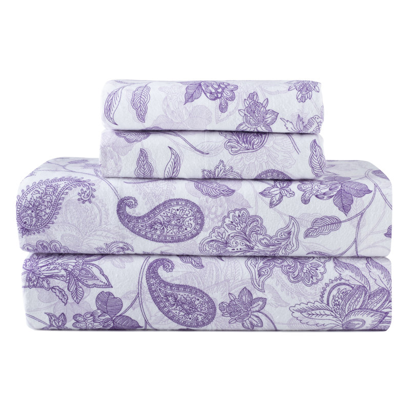Ensemble de draps en flanelle de coton 180 g / m² Pointehaven, Cachemire Court, Grand