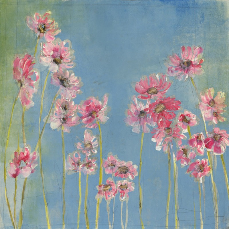 Floral Sketch 2 Print by Maeve Harris, Silver Framed, 25" H x 25" W