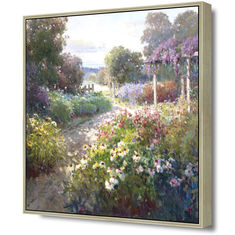 Path Through The Wisteria Garden Print, 47" H x 47" W, Brown