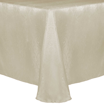 Ultimate Textile -10 Pack- Damask Kenya 108 X 132-Inch Oval Tablecloth - Modern Jacquard Design, Natural Ivory Cream