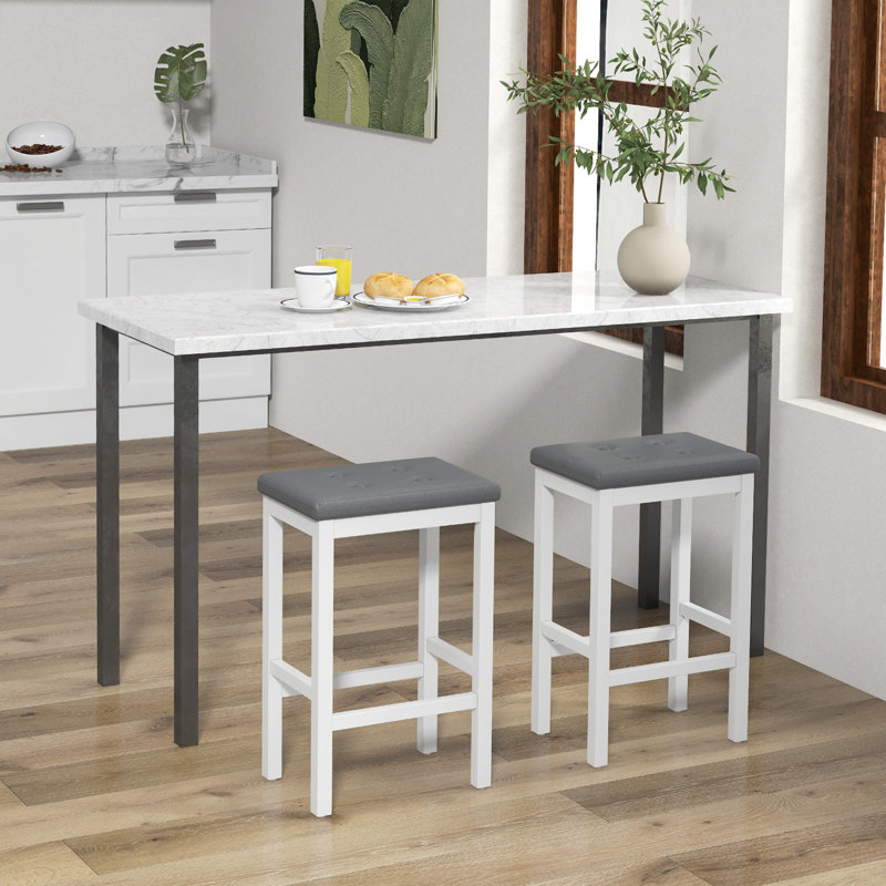 Tabouret de comptoir 24 po Bernise, Blanc, Gris