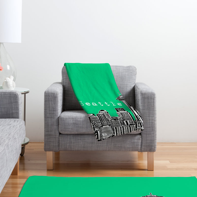 Bird Ave Throw Blanket, Green, Medium