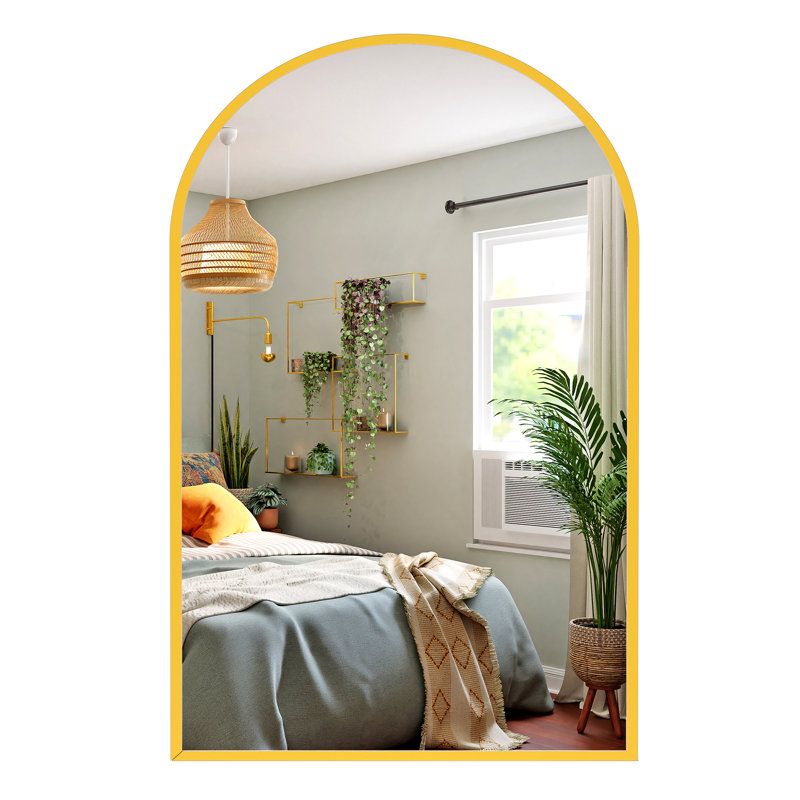 Dochas Aluminium Arch Mirror, Gold, 59" x 16"