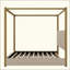 Lit plateforme à baldaquin avec tête de lit et structure en métal Upholstery-123985626