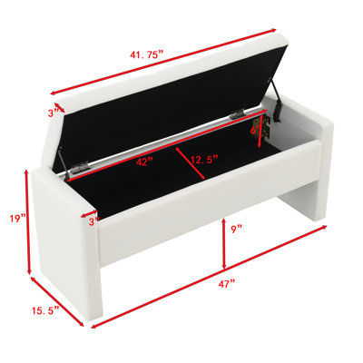 Banc moderne avec rangement et grand repose-pieds rembourré