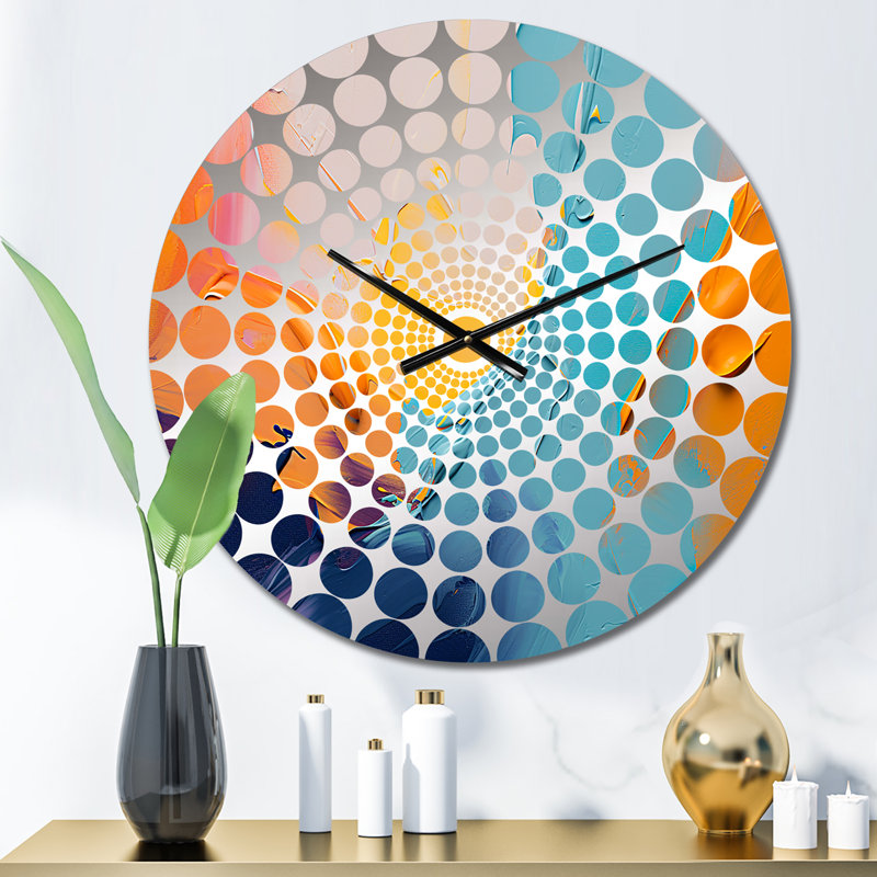 Belbekkar - Horloge murale peinture abstraite, Médium