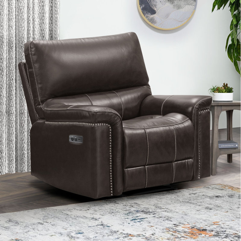 Fauteuil inclinable électrique standard en faux cuir de 39 po de largeur Janjire