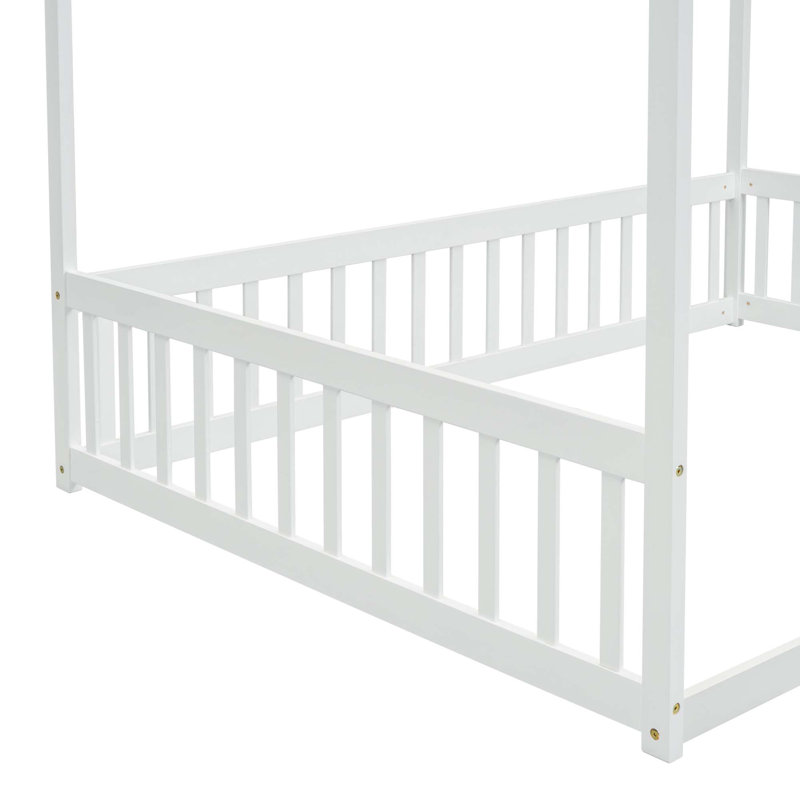 Lit à baldaquin élégant avec balustrades de sécurité, Lit double