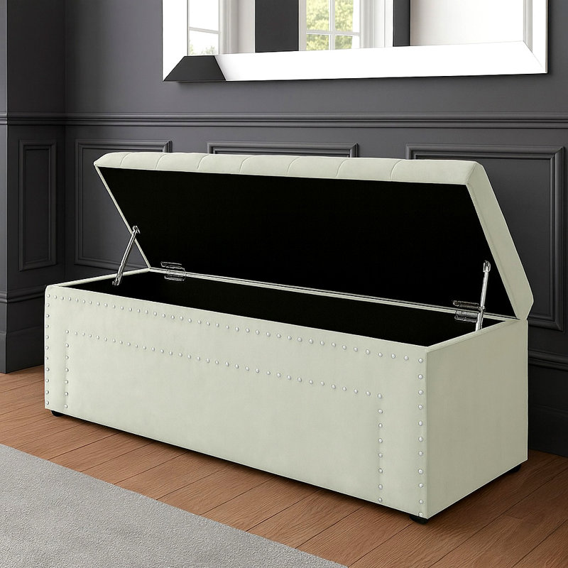 Duke Ottoman Storage Box - Chesterfield Upholstered Blanket Box - Plush Velvet Ottoman Bench with Storage, H43 x W150 x D40cm