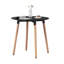 Aryanna 2 Person Dining set - a Round Plastic Dining Table with Wooden Legs and a Set of 2 Faux Leather Cushion Padded Dining Chairs for Dining Room - Modern Dining Table Set-88868390