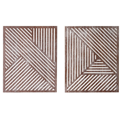 Farmhouse Abstract Solid Wood Wall Decor