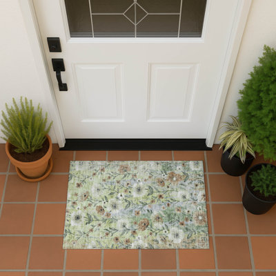 Machine Washable Indoor/Outdoor Chantille ACN2403 Floral Rug