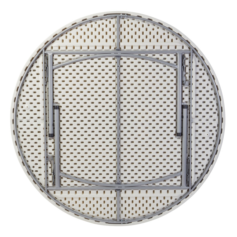 71'' Round Light Gray Polypropylene Folding Table