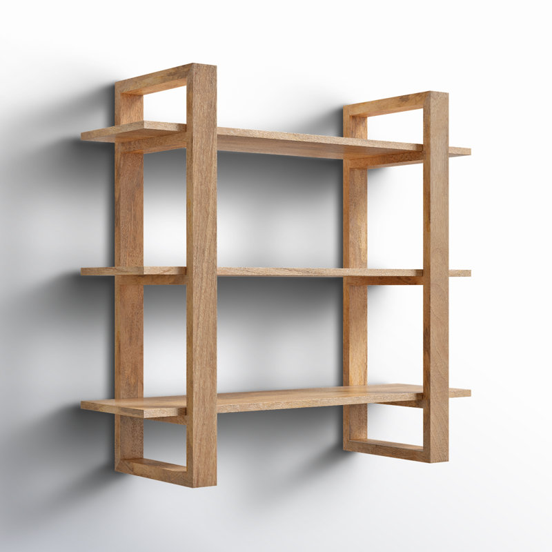 Tablette en bois massif Sufjan Mango, Naturel