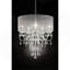 Grand plafonnier 31,5 po «Evangelia», accents argent et cristal, abat-jour transparent